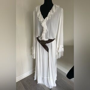 White Ruffled Boho Maxi Dress Fabulous!!